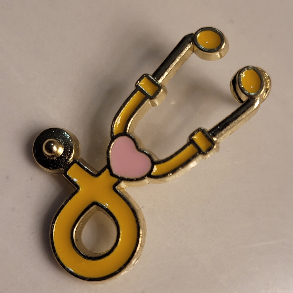 Stethoscope With A Heart Enamel Pin